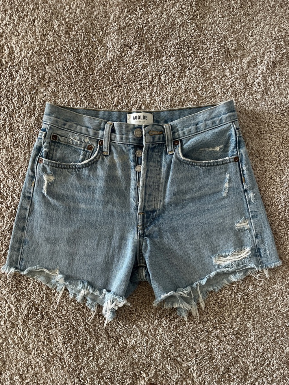 AGOLDE | parker long denim shorts